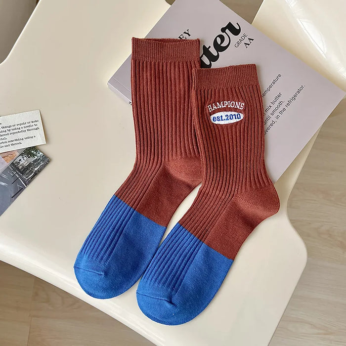 Embroidery Fashion Sports Women Socks Ins Designer