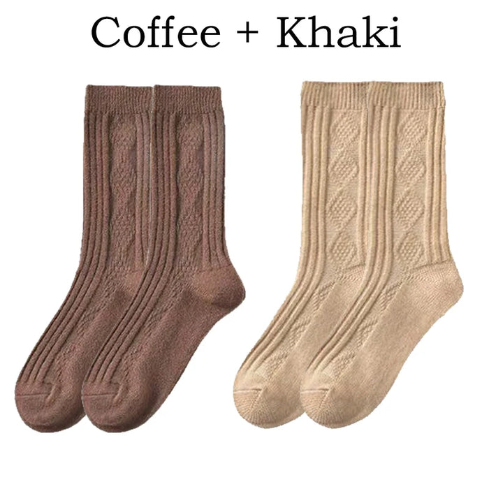 Warm Velvet Cashmere Wool Diamond Winter Socks