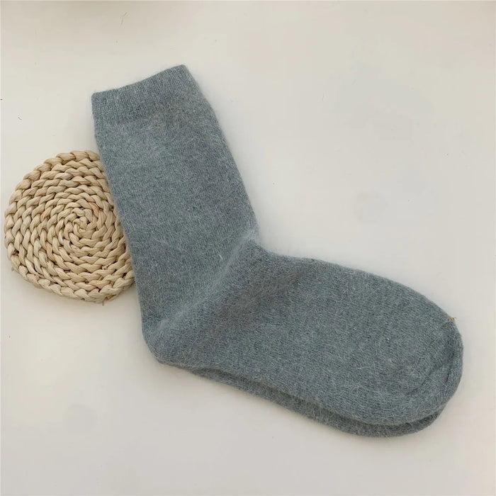 Rabbits Hair Women's Socks Solid Thermal Cashmere