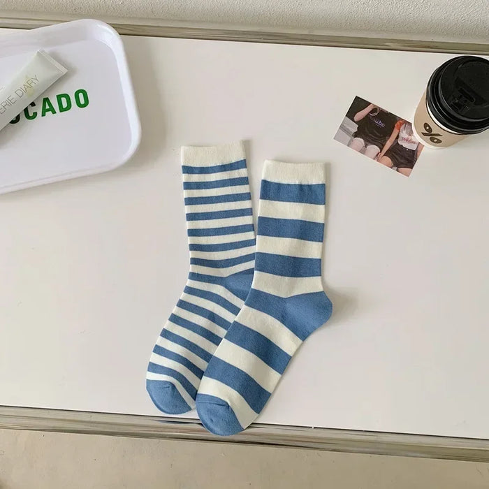 Combed Cotton Striped Socks