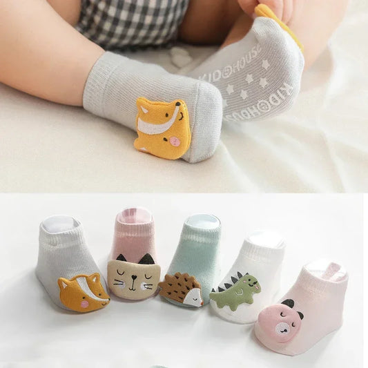 Animal Print Baby Socks Baby Toddler Non-slip Newborn Cotton Socks
