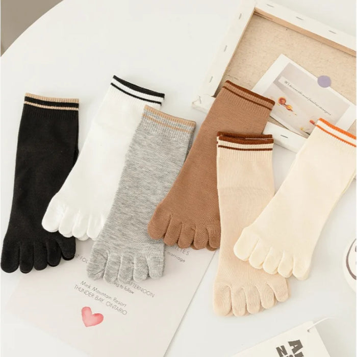 1/4/5 Pairs Women's Five Finger Cotton Socks
