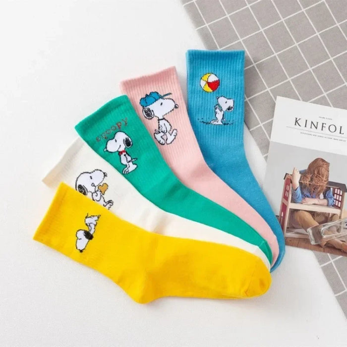 Snoopy Cartoon Cartoon Mid-tube Socks