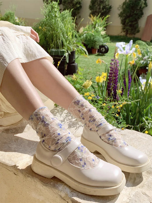 Lace Flower Loose Long Socks