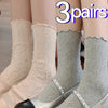 1-3pairs-hollow-socks-women-solid-color-sweet-mesh-mid-tube-stockings-girls-spring-summer-breathable-cotton-lace-roll-edge-socks
