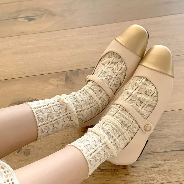 Summer Thin Hollow Breathable Loose Long Socks