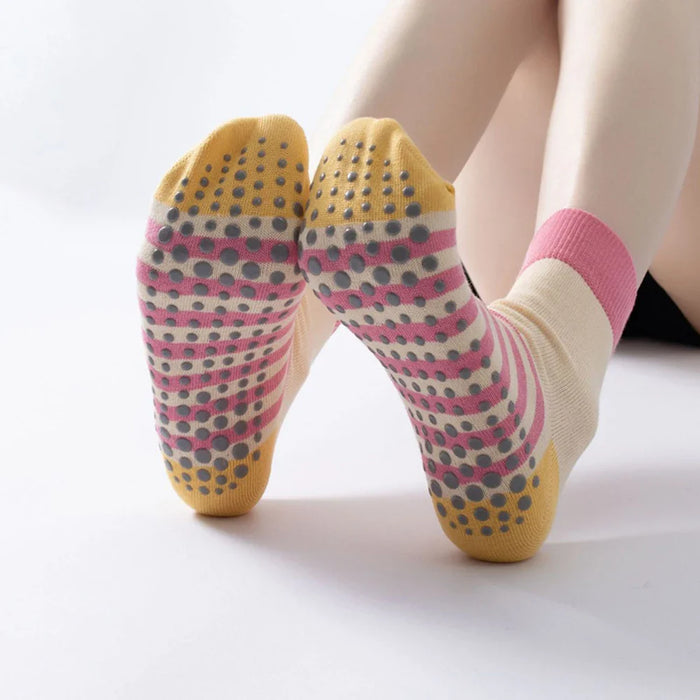 fashion-stripes-socks-for-women-yoga-pilates-fitness-socks-anti-slip-color-matching-aerobics-sport-tube-dancing-floor-socks
