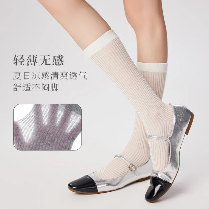 Hollow Mesh Breathable Ballet Style Socks