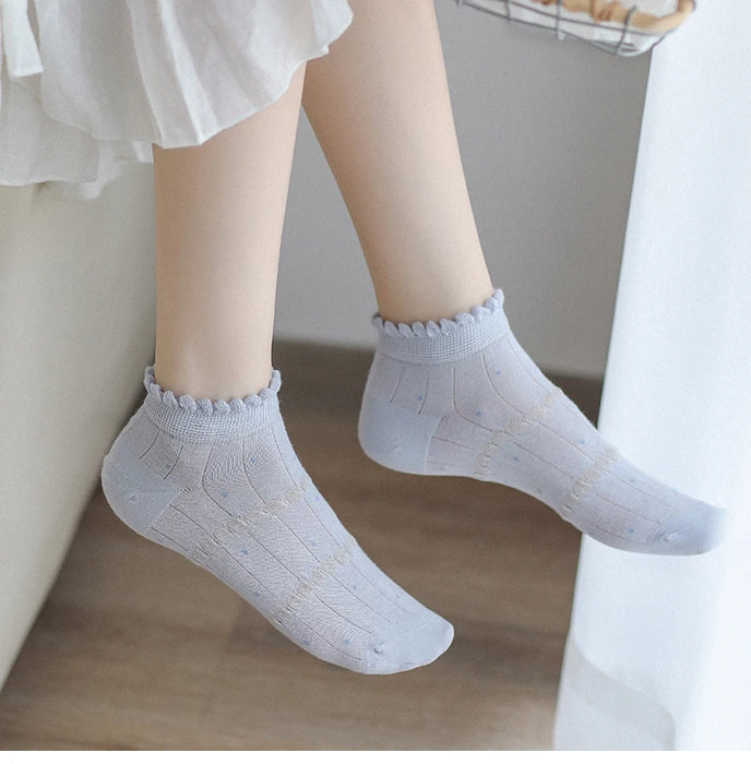 Frilly Girls Ankle Socks Casual Comfortable Mesh