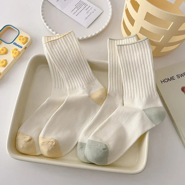 cream-socks-women-korean-style-simple-solid-color-women-socks-japanese-fashion-harajuku-school-girls-knitting-cotton-long-socks