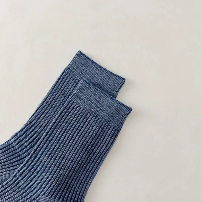 Mens Breathable Elastic Cotton Long Socks Solid Color