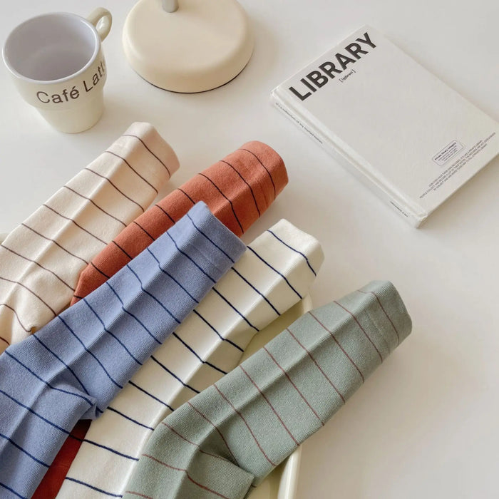 College Style Striped  Crew Socks Women Casual Fashion