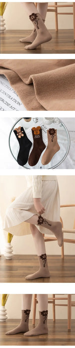 3 Pairs Women's  Cartoon Cotton Sock Sets