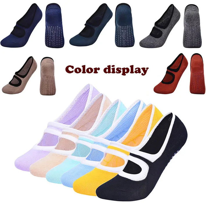 Multi Colored Plus Size Women's Yoga Socks