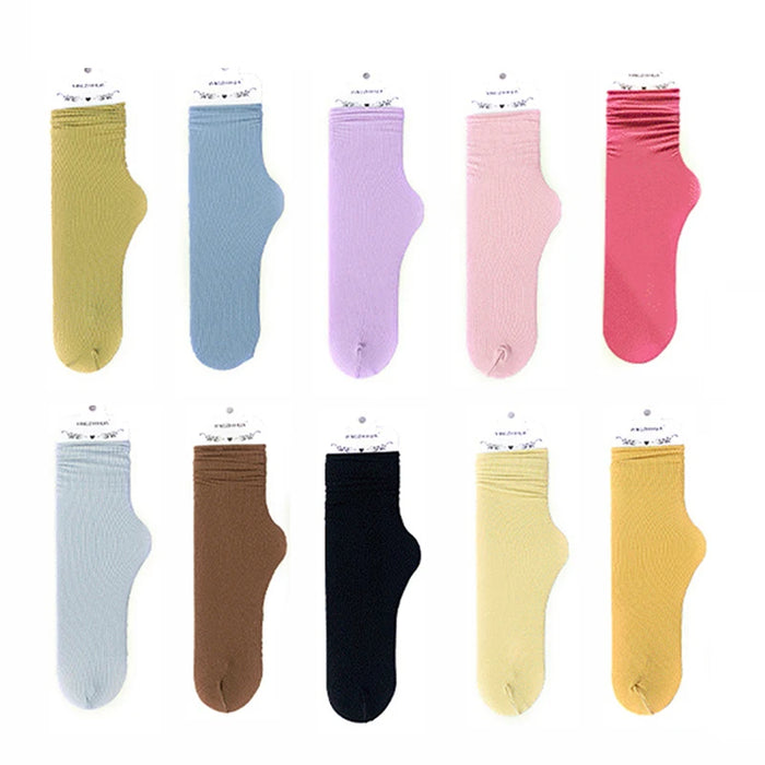 Ice Loose Calf Tube Sock Colorful Knee Nylon Socks