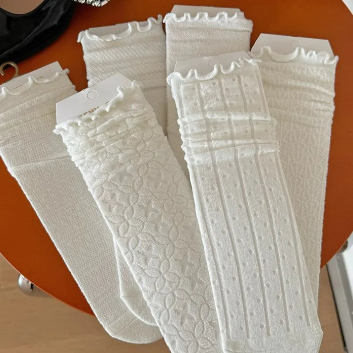 Lolita Women Hollow Out Breathable Mesh Lace Socks