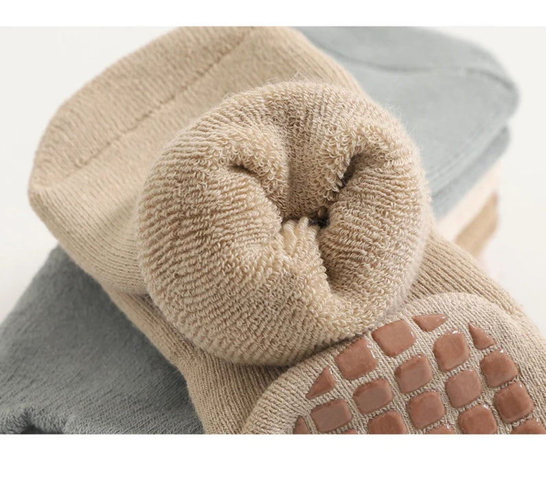 3 Pairs Winter Terry Fur Thicken Kids Newborn Baby Anti-slip Socks