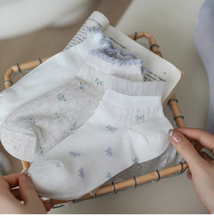 Frilly Girls Ankle Socks Casual Comfortable Mesh