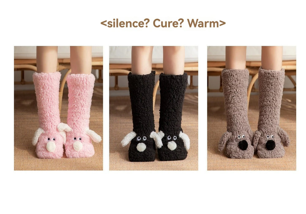 Winter Velvet Coral Fleece Socks Sleep Home Slippers Snow Socks