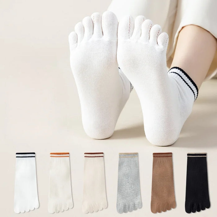 1/4/5 Pairs Women's Five Finger Cotton Socks
