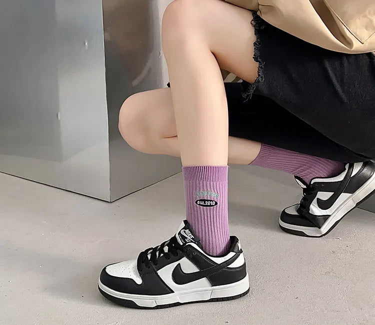 Embroidery Fashion Sports Women Socks Ins Designer