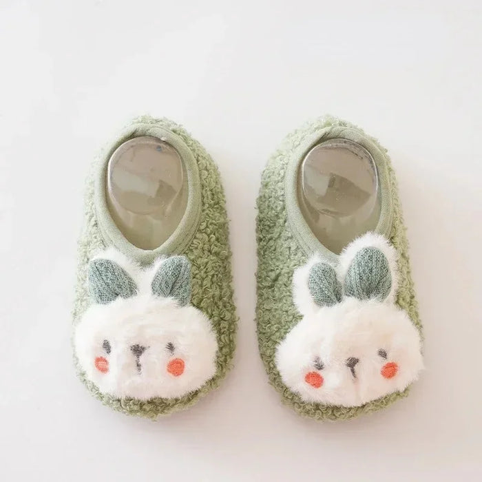 Cartoon Rabbit Baby Floor Socks Kids Plush Slippers