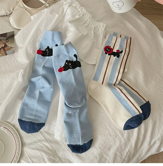 Long Preppy Style Cartoon Socks
