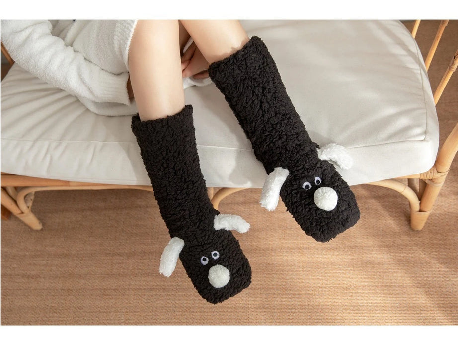 Winter Velvet Coral Fleece Socks Sleep Home Slippers Snow Socks