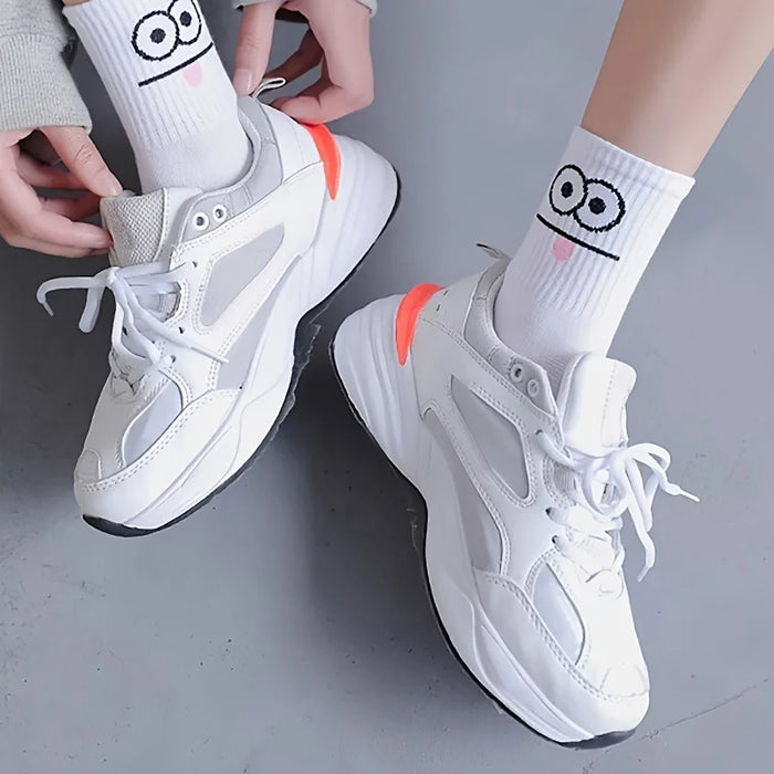 5/ Pairs Cute Expression Printed Ankle Socks