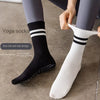 women-anti-skid-yoga-socks-grips-cotton-mid-tube-bottom-breathable-fitness-dance-barre-workout-pilates-socks-7-colors