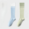 2-pairs-grip-pilates-socks-women-non-slip-yoga-fitness-calf-compression-socks-high-quality-cotton-running-sports-socks-ladies
