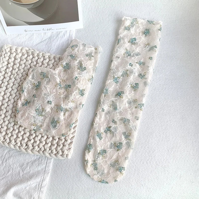 Lace Flower Loose Long Socks