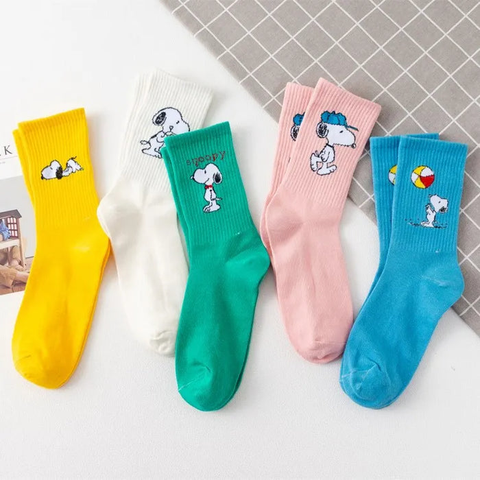 Snoopy Cartoon Cartoon Mid-tube Socks