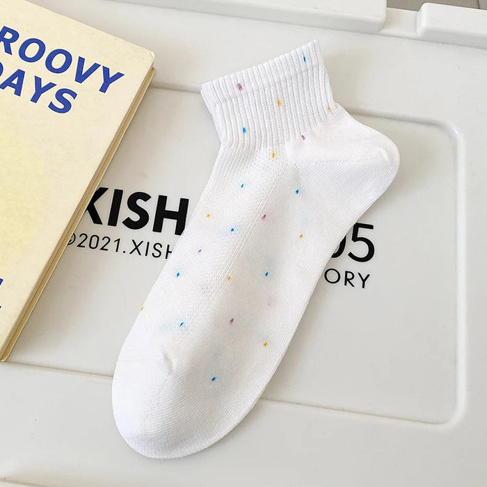 Colourful Dot Print Daily Summer Socks