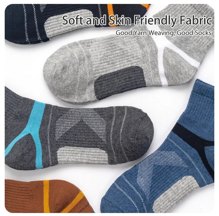 5 Pairs of  Outdoor Cycling Running Cotton Mid-calf Socks