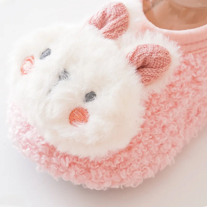 Cartoon Rabbit Baby Floor Socks Kids Plush Slippers