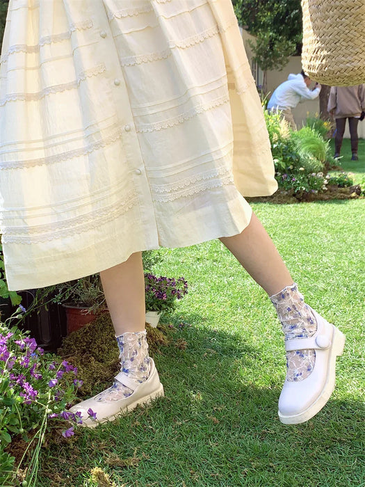 Lace Flower Loose Long Socks