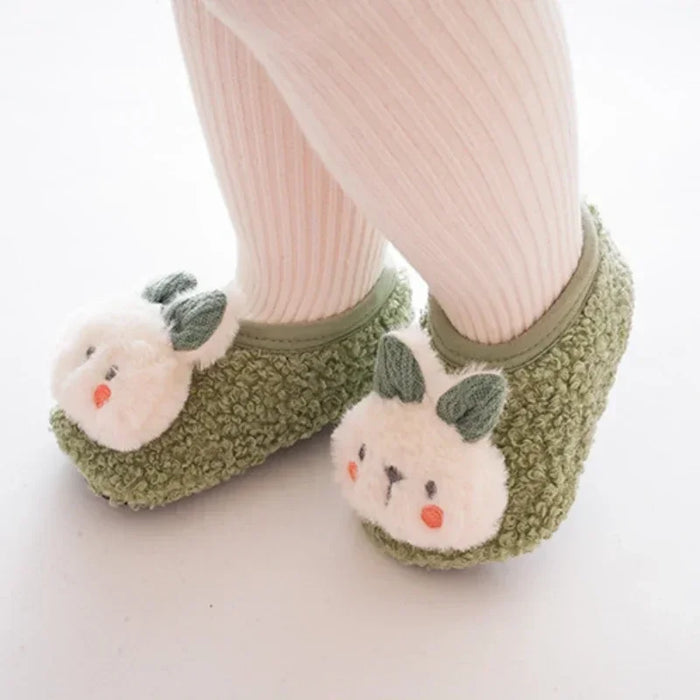 Cartoon Rabbit Baby Floor Socks Kids Plush Slippers