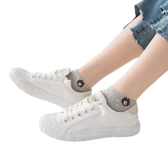 10 Pairs  Cute Bear Pattern Fashion Style Comfortable Socks