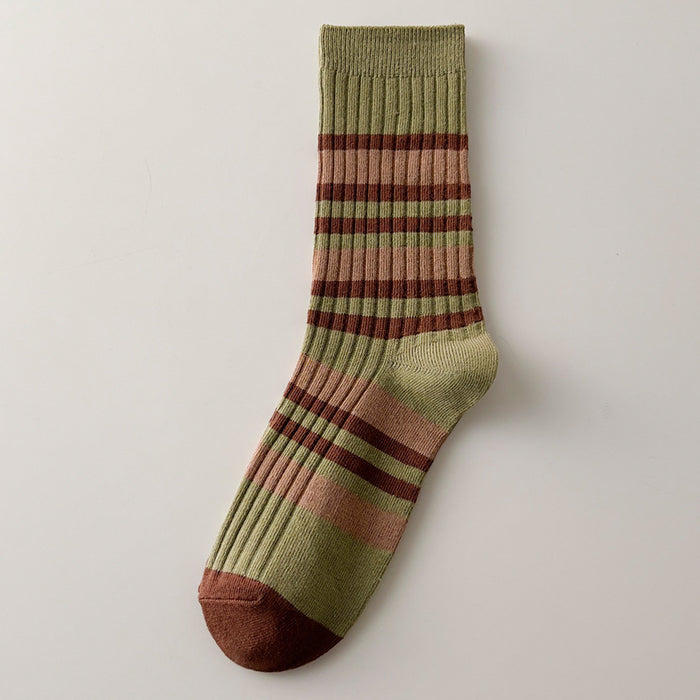 High Quality Cotton Knitting Women Socks Multicolor Striped