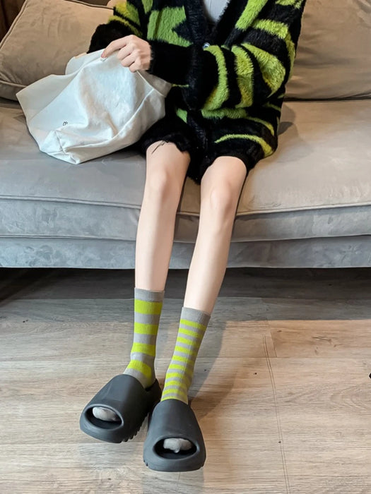 Combed Cotton Striped Socks