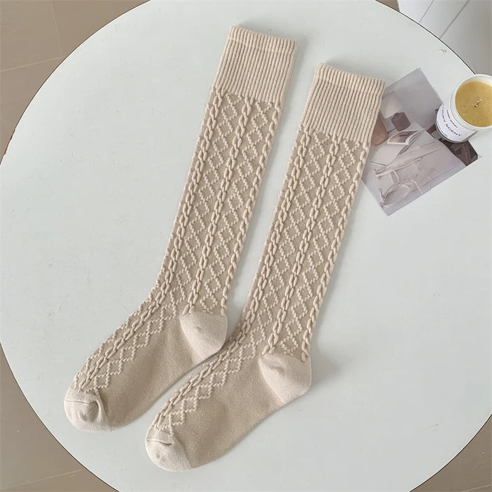 Retro Women Stockings High Quality Japanese Style Knee High Socks