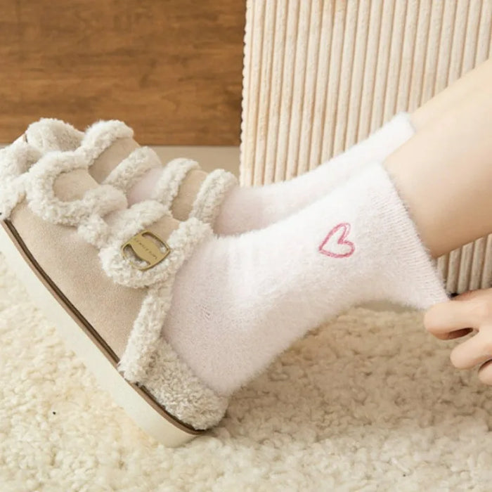 thickened-middle-tube-socks-mink-fur-pink-embroidered-heart-shaped-women-autumn-winter-warm-sleep-home-solid-color-plush-sock