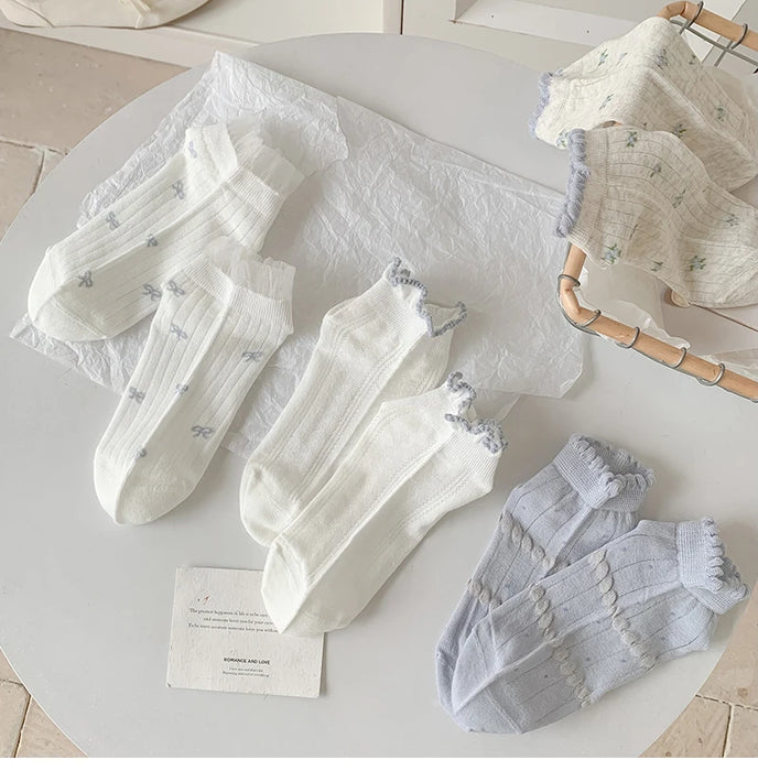 Frilly Girls Ankle Socks Casual Comfortable Mesh