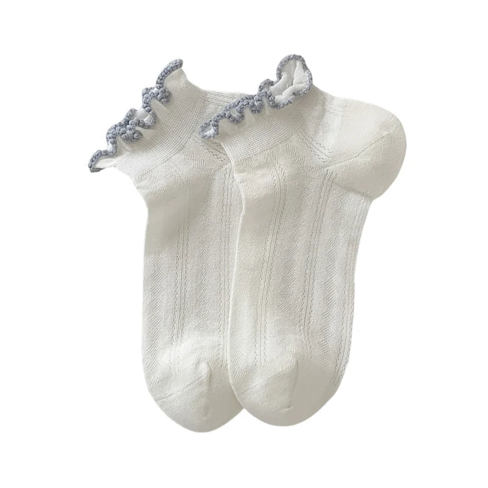 Frilly Girls Ankle Socks Casual Comfortable Mesh