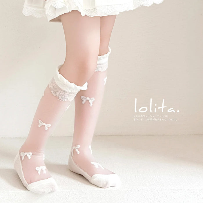 3 Pairs/bag Fancy Lace Socks Girls Summer Long Socks