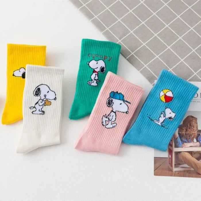 Snoopy Cartoon Cartoon Mid-tube Socks