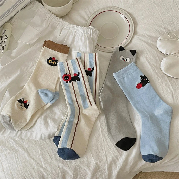 Long Preppy Style Cartoon Socks