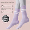 women-anti-skid-yoga-socks-grips-cotton-mid-tube-bottom-breathable-fitness-dance-barre-workout-pilates-socks-7-colors