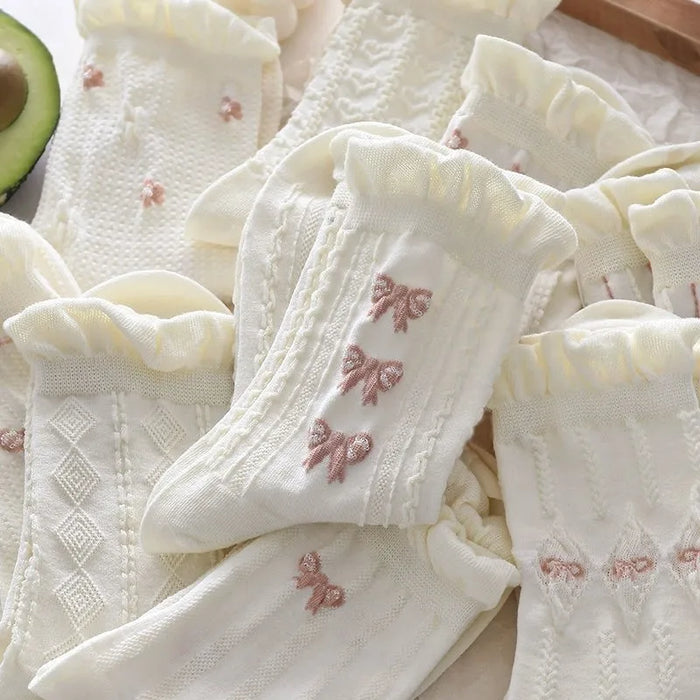 5/10 Pairs Women Lolita Style Mid Tube Socks